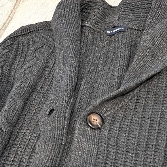 Brandy Melville Chunky Knit Button sweater pockets grey Back to School cardigan - Picture 3 of 6